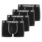 FREEGUN Lot de 4 Boxers homme microfibre. Coloris disponibles : Noir