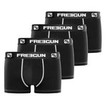 FREEGUN Lot de 4 Boxers homme microfibre. Coloris disponibles : Noir