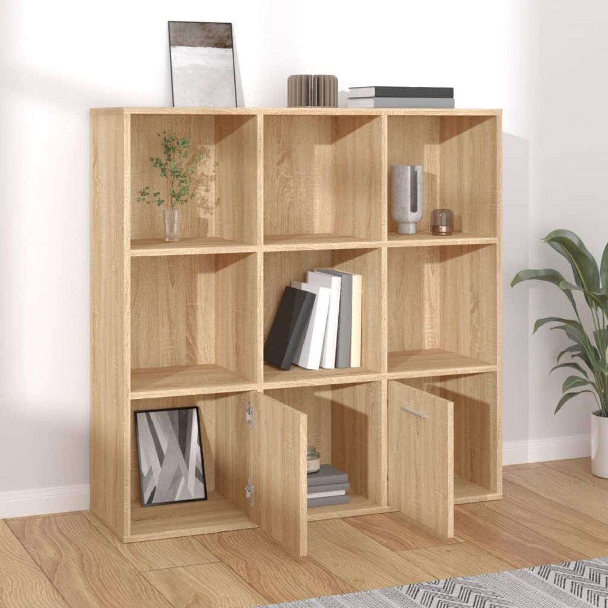 VIDAXL Bibliotheque Chene sonoma 98x30x98 cm Bois d'ingenierie