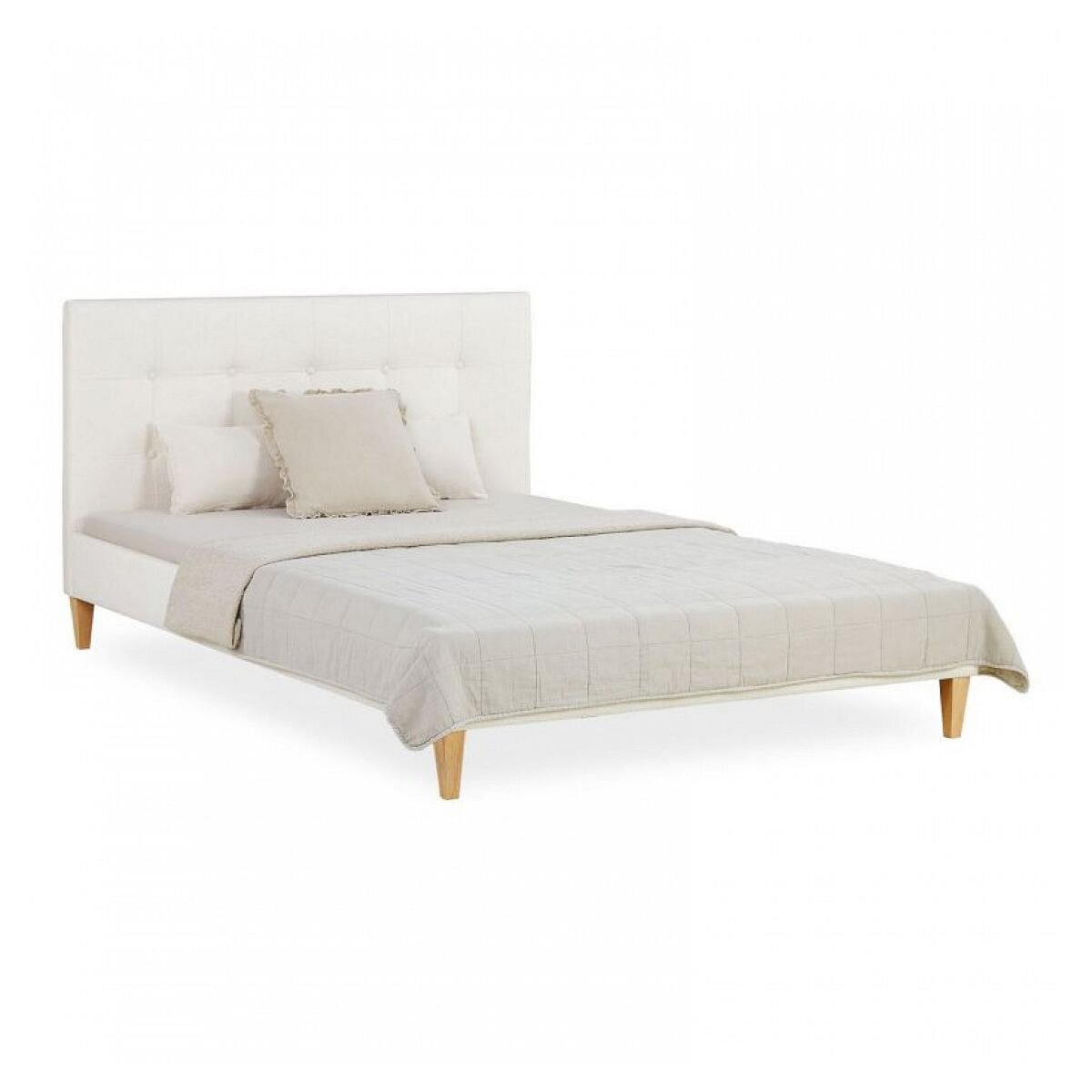 HomeStyle4U Lit 2 Places 140x200 cm avec Sommier à Lattes