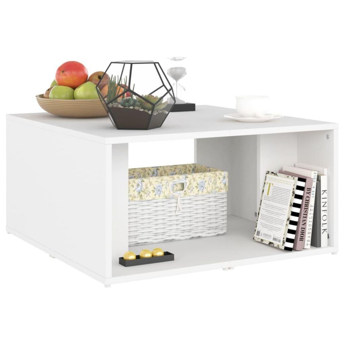 VIDAXL Tables basses 4 pcs blanc 33x33x33 cm bois d'ingenierie