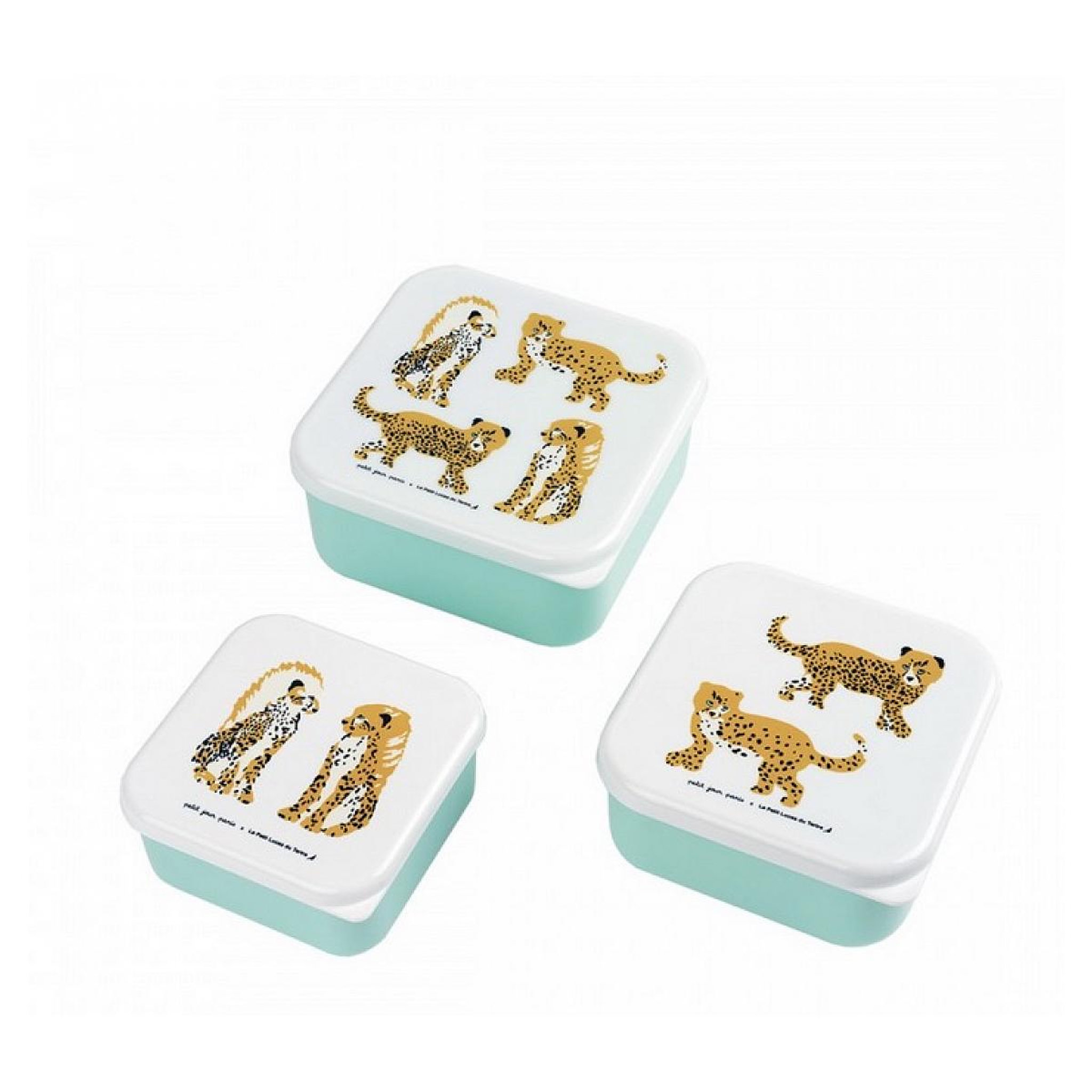 Voir la diapositive 1 : Petit Jour Set de 3 Lunch box La savane
