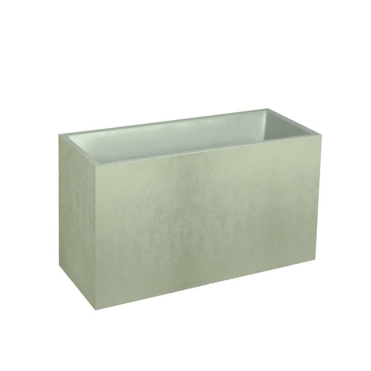 Eda Jardinière Muret Basalt Décor béton 98 L - Vert amande - Eda