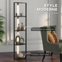 Voir la diapositive 5 : HOMCOM Lampadaire étagère LED d'angle réglable - lampe étagère 4 niveaux design dim.41x29x163cm - MDF noir