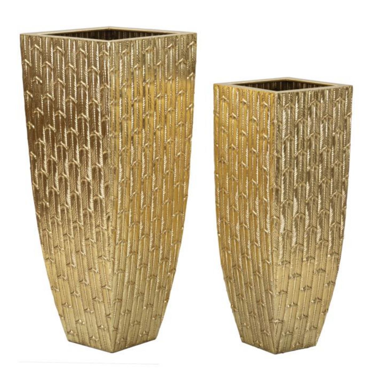 Paris Prix Lot de 2 Vases en Métal  Gliss  99cm Or