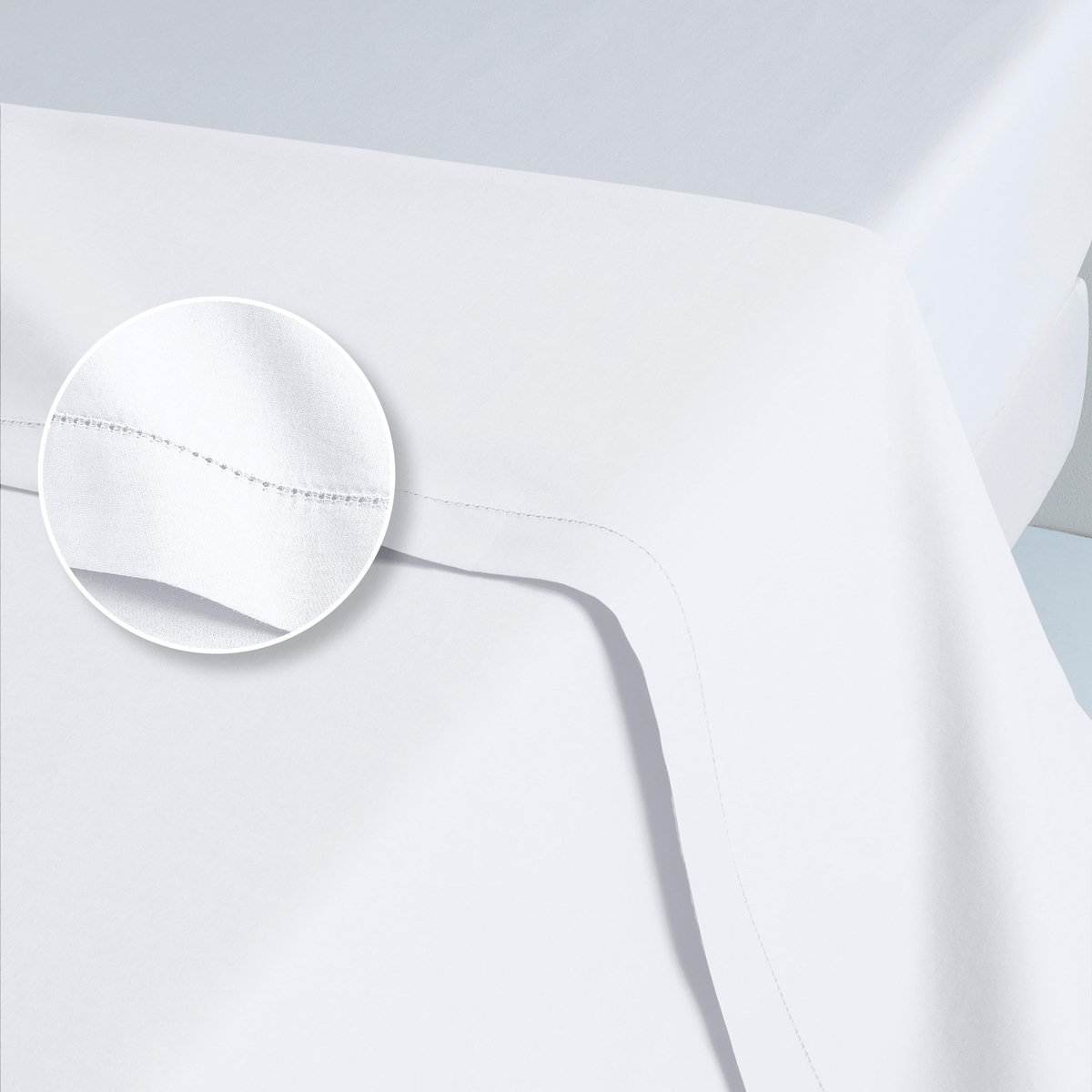 ACTUEL Drap plat uni en percale de coton 70 fils - collection permanente