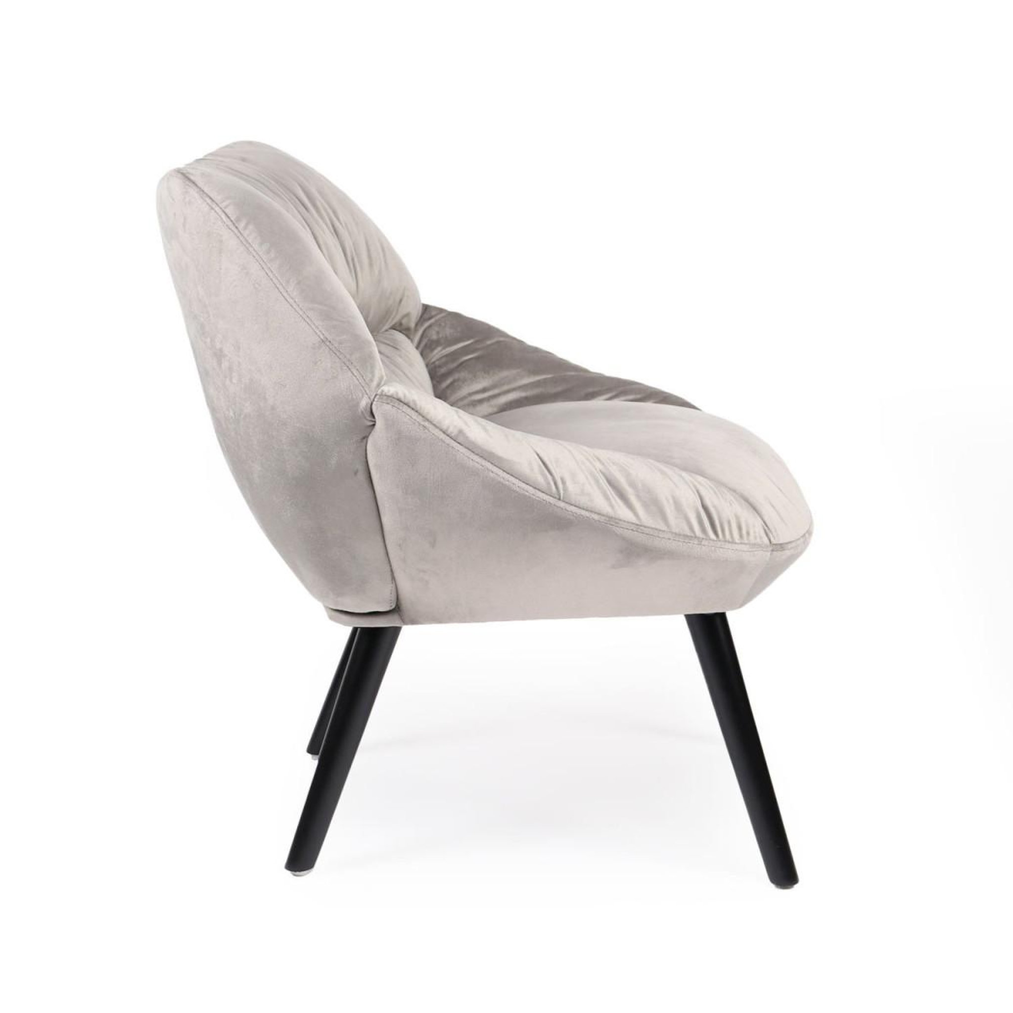 Voir la diapositive 3 : Paris Prix Fauteuil design en velours  neal  74cm gris