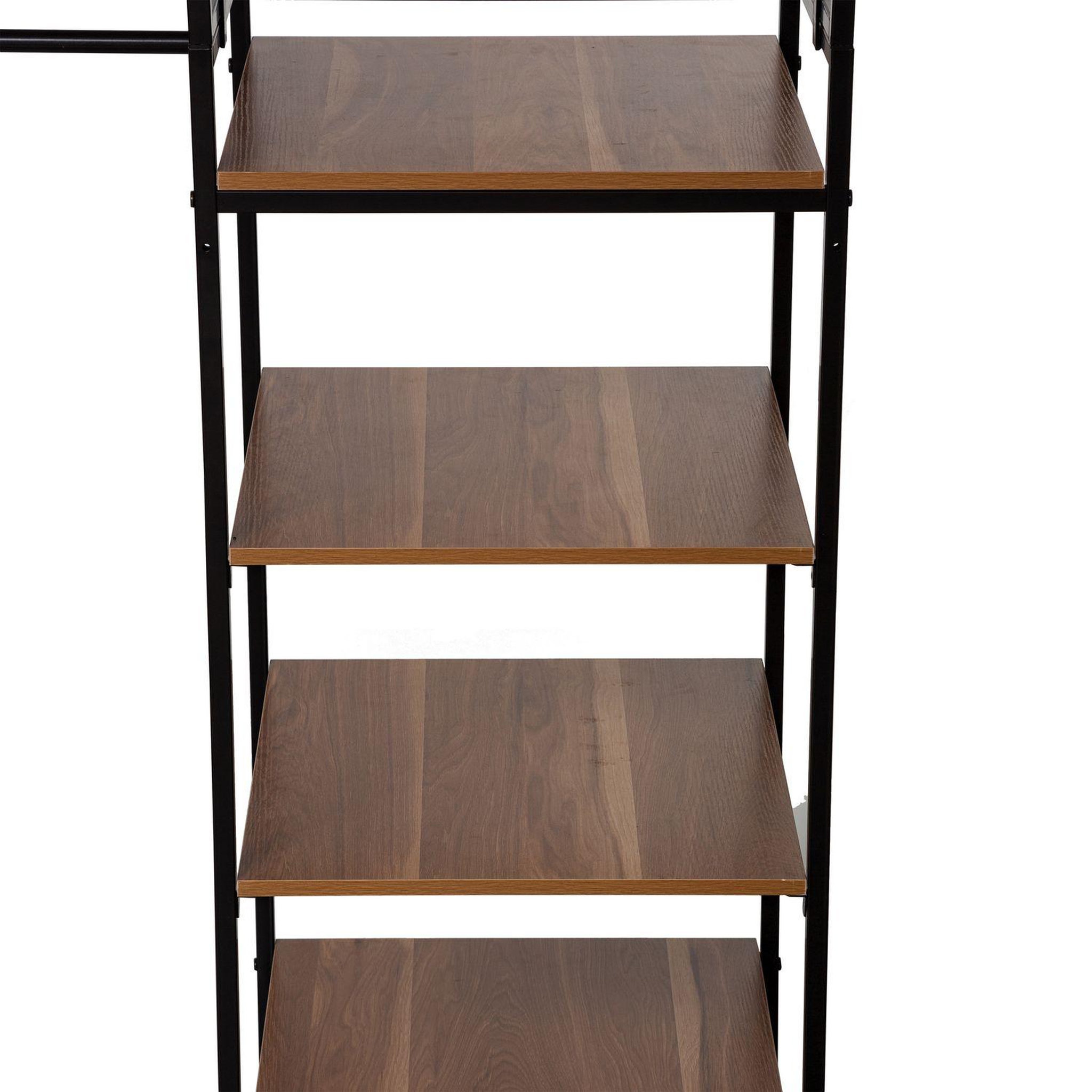 Voir la diapositive 2 : FIVE Penderie 6 pièces modulable - noir et bois