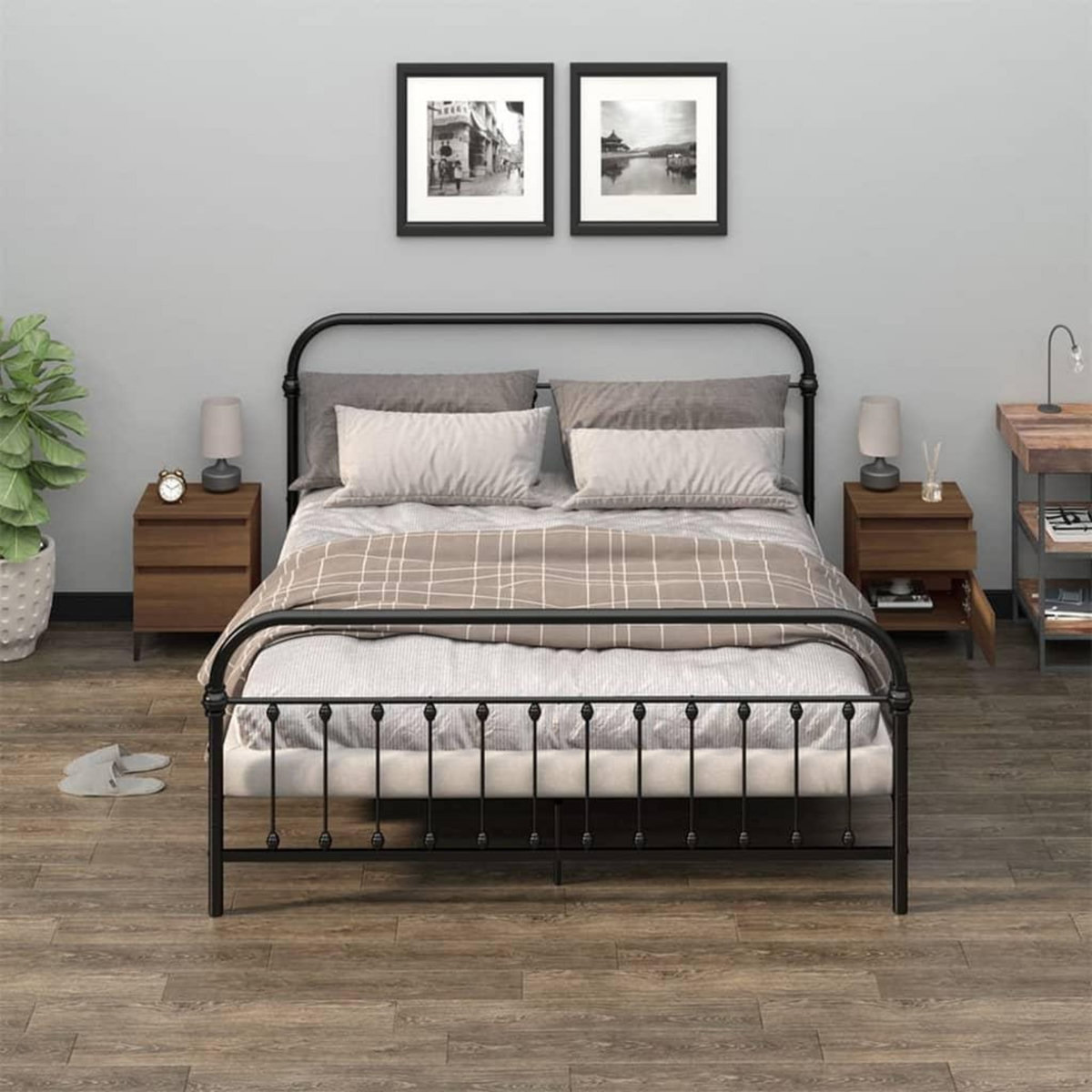 VIDAXL Tables de chevet 2 pcs Chene marron 40x35x50 cm