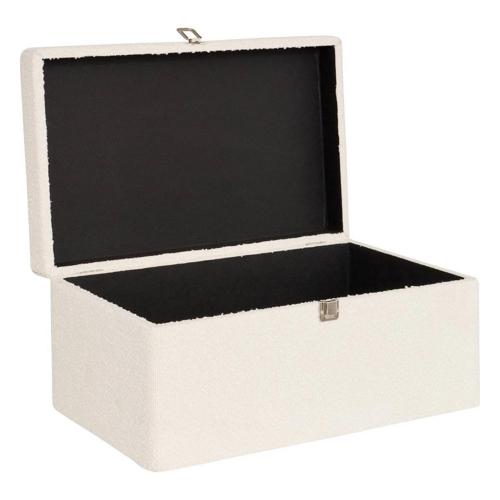 Voir la diapositive 5 : ATMOSPHERA Lot de 3 malles de rangement bouclette  carlie  54cm blanc