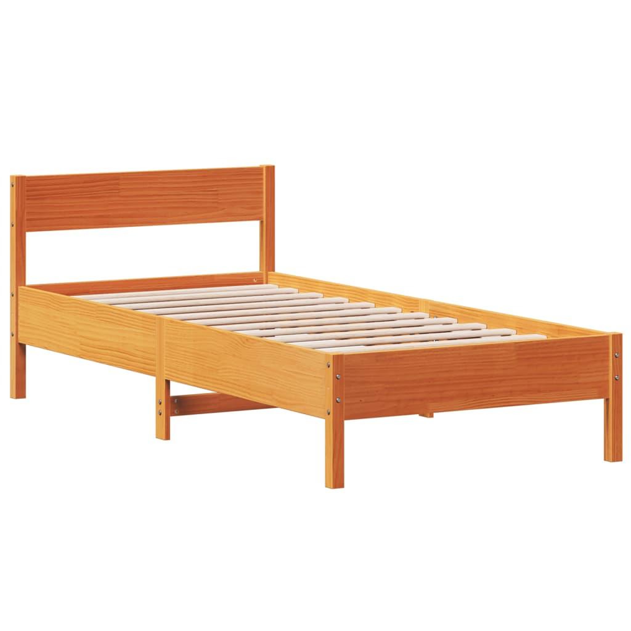 Voir la diapositive 3 : VIDAXL Cadre de lit sans matelas cire marron 75x190 cm bois pin massif