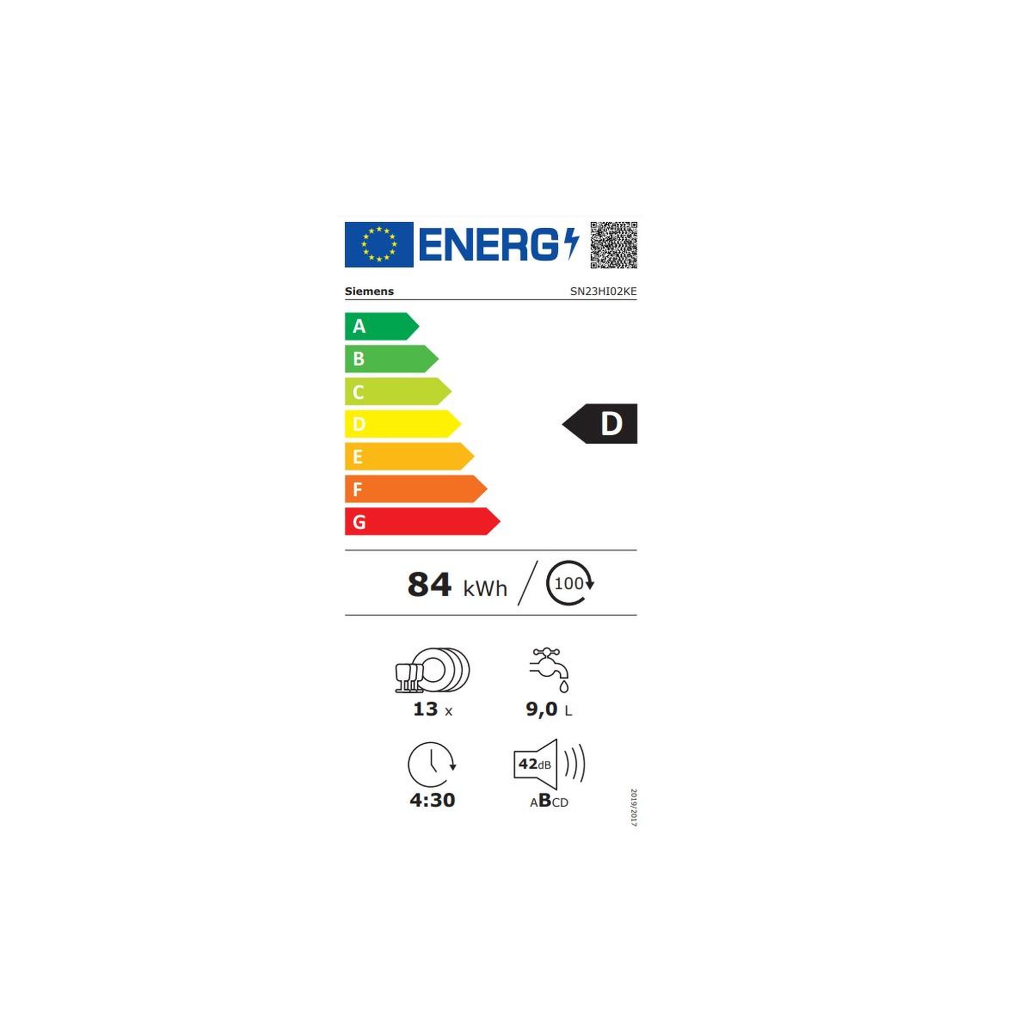 Voir la diapositive 2 : Siemens Lave-vaisselle 13 couverts 42 db gris - sn23hi02ke