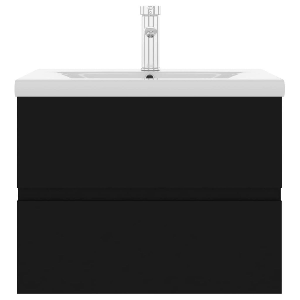 VIDAXL Armoire d'evier avec lavabo integre noir bois d'ingenierie