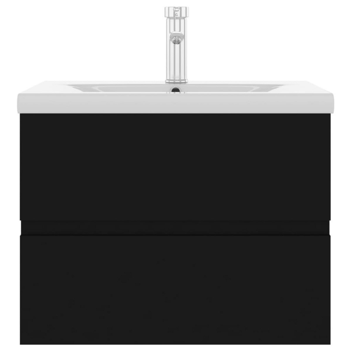 VIDAXL Armoire d'evier avec lavabo integre noir bois d'ingenierie