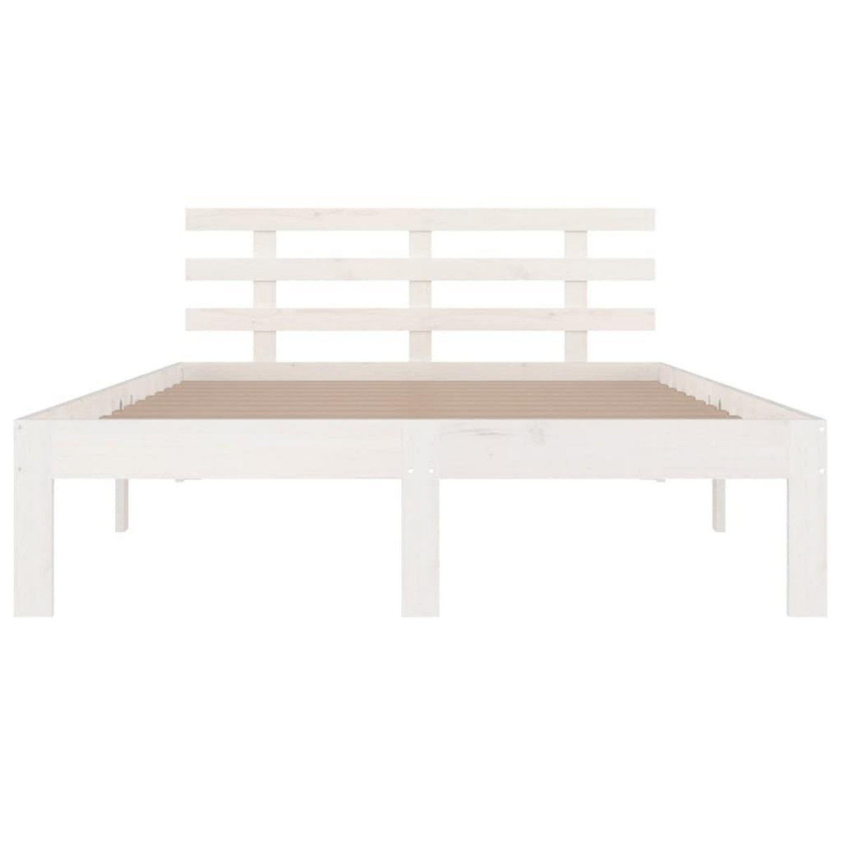 VIDAXL Cadre de lit sans matelas blanc bois massif 160x200 cm