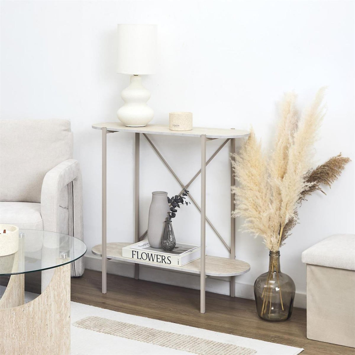 Paris Prix Console Avec Étagère  Terra Nova  85cm Beige