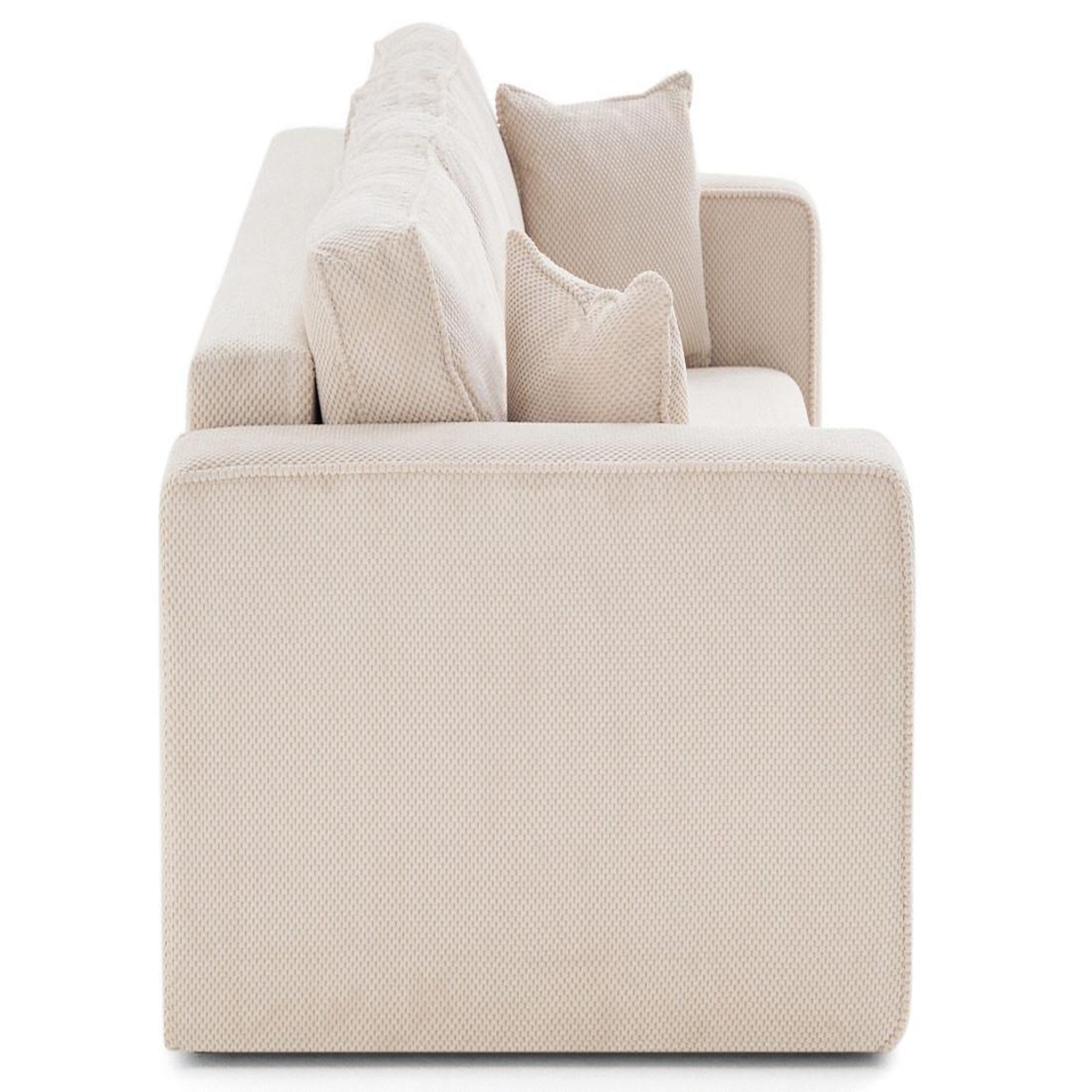 Voir la diapositive 5 : BEST MOBILIER Topaze - canapé droit 3 places convertible avec coffre en velours texturé