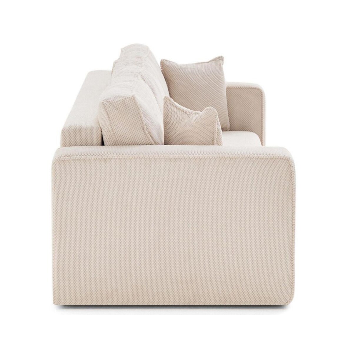 BEST MOBILIER Topaze - canapé droit 3 places convertible avec coffre en velours texturé