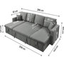 Voir la diapositive 3 : Habitat et Jardin Canapé d'angle panoramique convertible en tissu  Alain  - 4 places - Gris