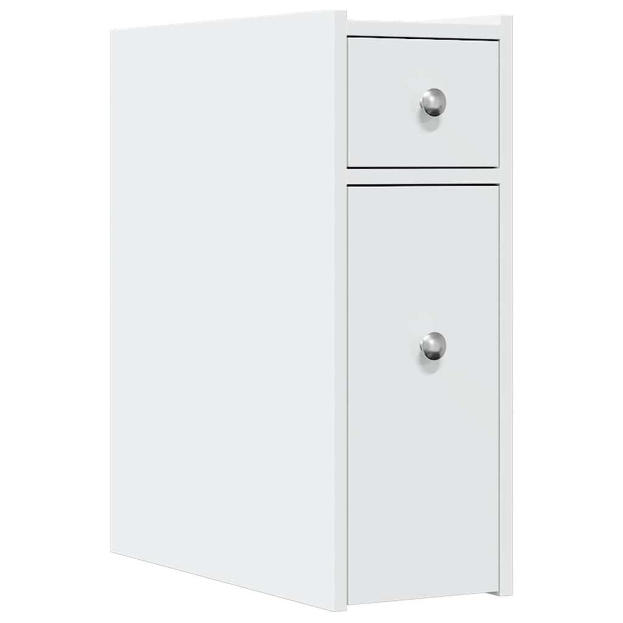 Voir la diapositive 2 : VIDAXL Armoire de salle de bain etroite avec roulettes blanc