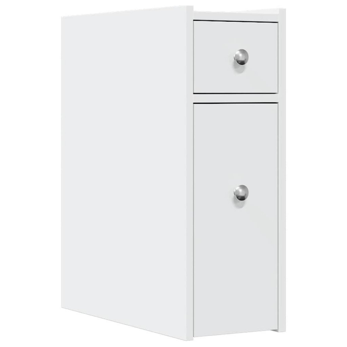 VIDAXL Armoire de salle de bain etroite avec roulettes blanc