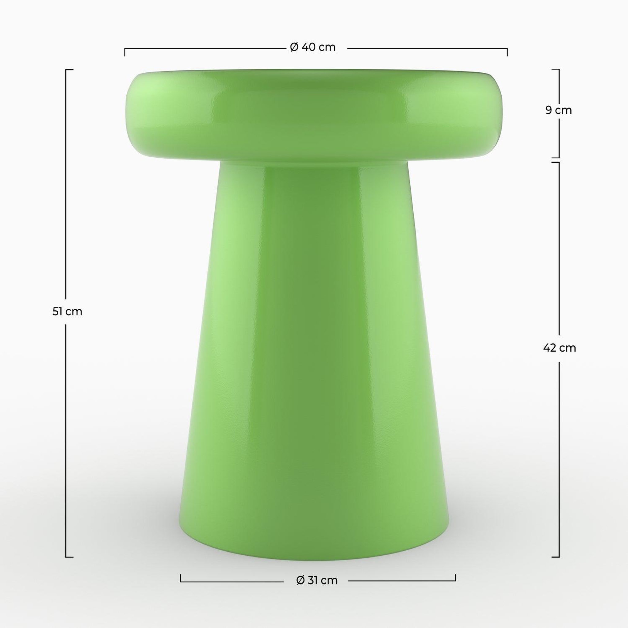 Voir la diapositive 4 : MAISON PAVANE Table d'appoint ronde en métal vert d40 cm-anouk