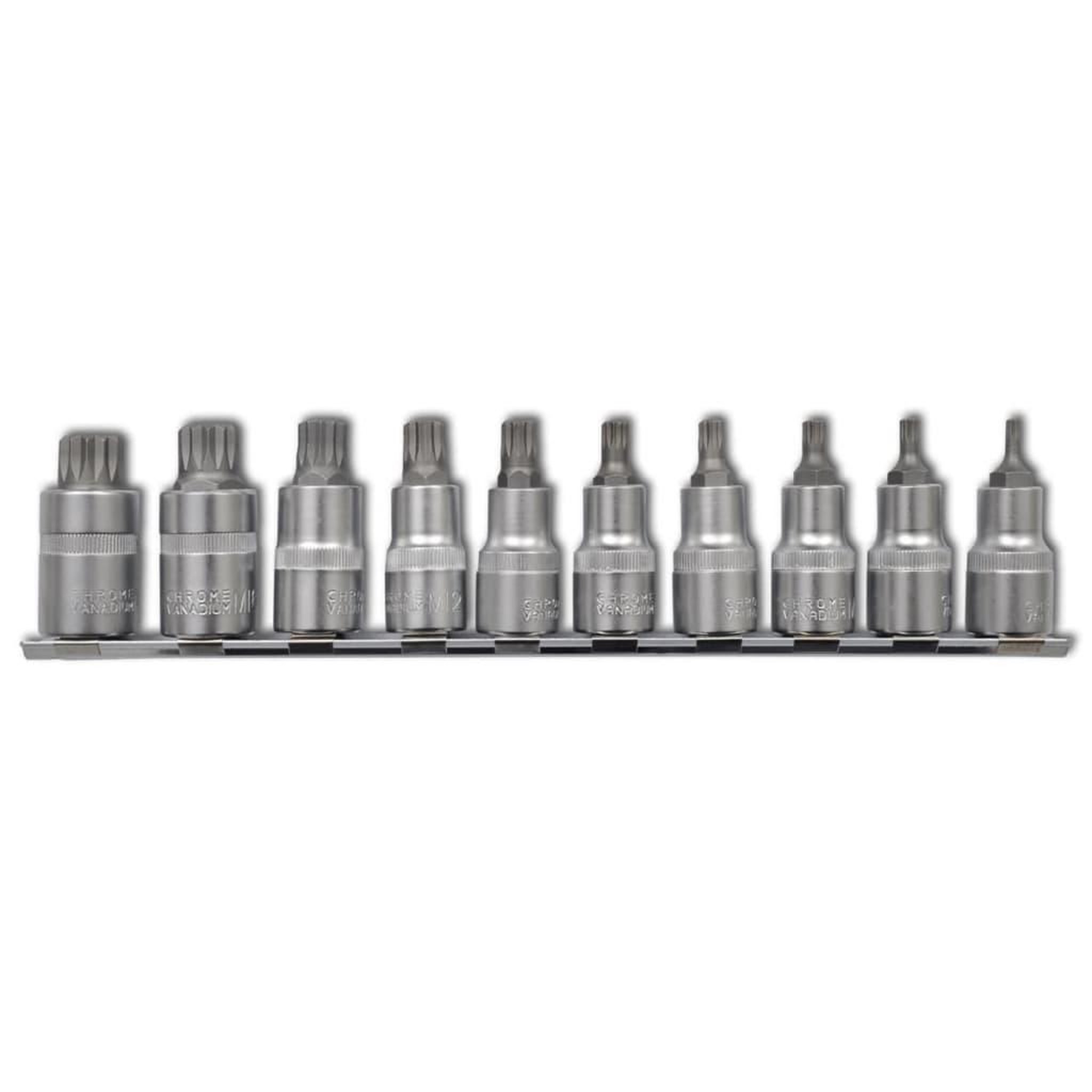Voir la diapositive 2 : VIDAXL Jeu de douilles a 12 pointes 10 pcs sur une bande
