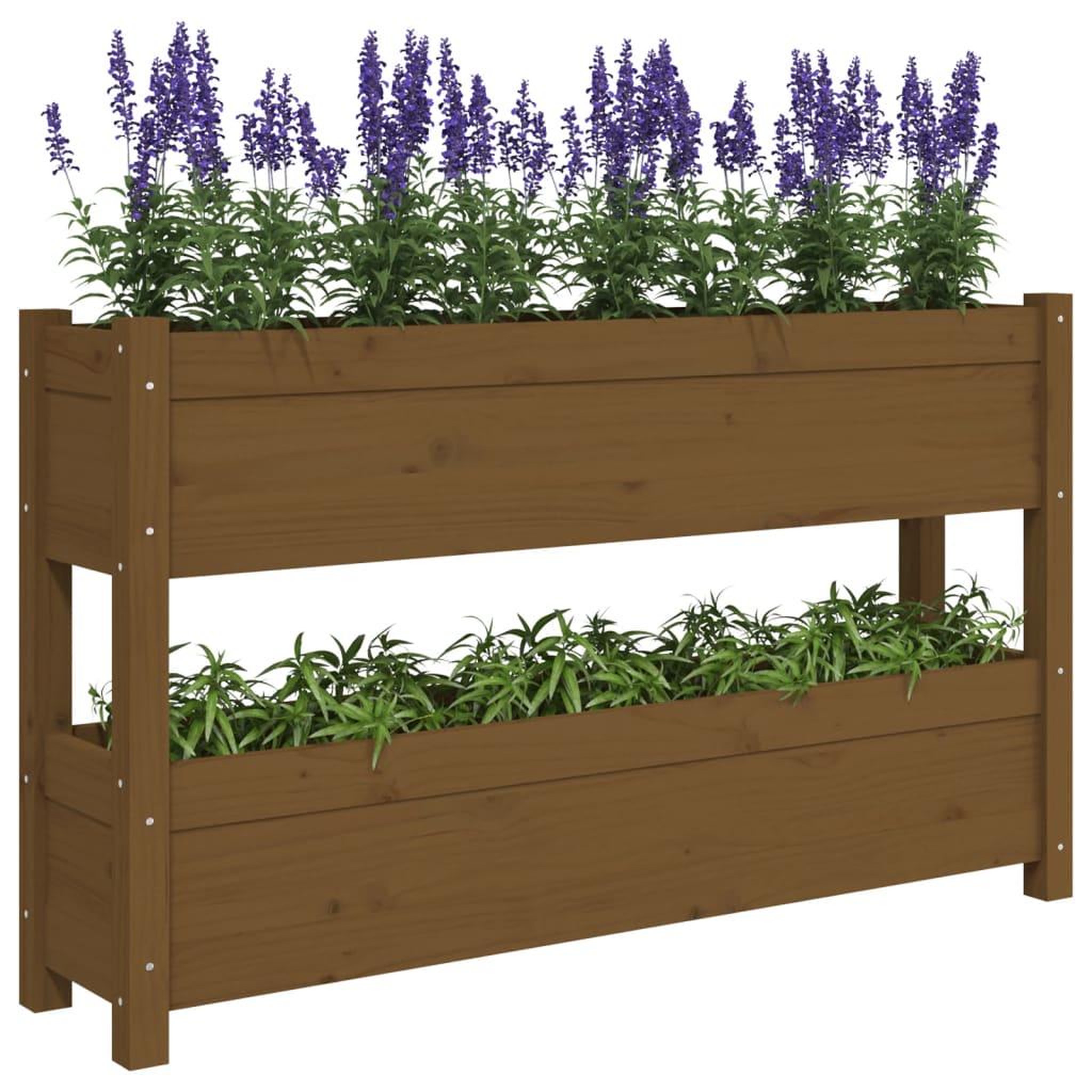 Voir la diapositive 4 : VIDAXL Jardiniere Marron miel 112x25x66 cm Bois massif de pin