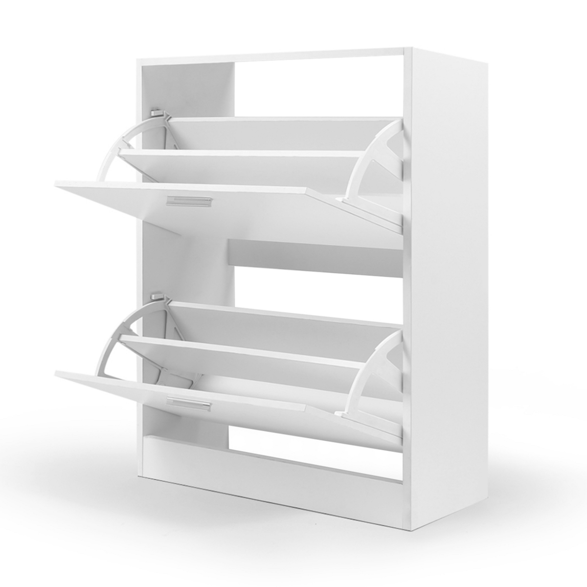 ID MARKET Meuble à chaussures 12 paires KLARK 2 portes blanc