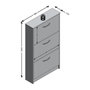 Voir la diapositive 3 : FMD Meuble a chaussures - Décor blanc - 3 Abattants - 6 paires - L58,5 x H104,5 x P17 cm - Fabriqué en Allemagne