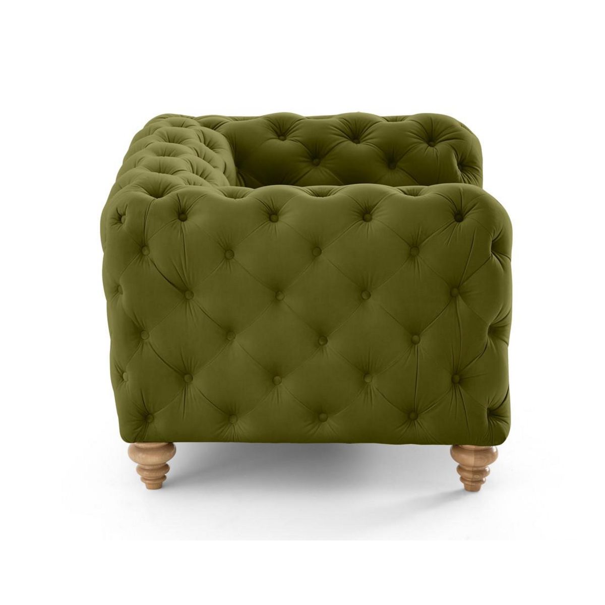 LISA DESIGN Walter - fauteuil chesterfield en velours - pieds bois