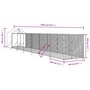 Voir la diapositive 5 : VIDAXL Chenil d'exterieur pour chiens avec toit argente 2x14x2,5 m