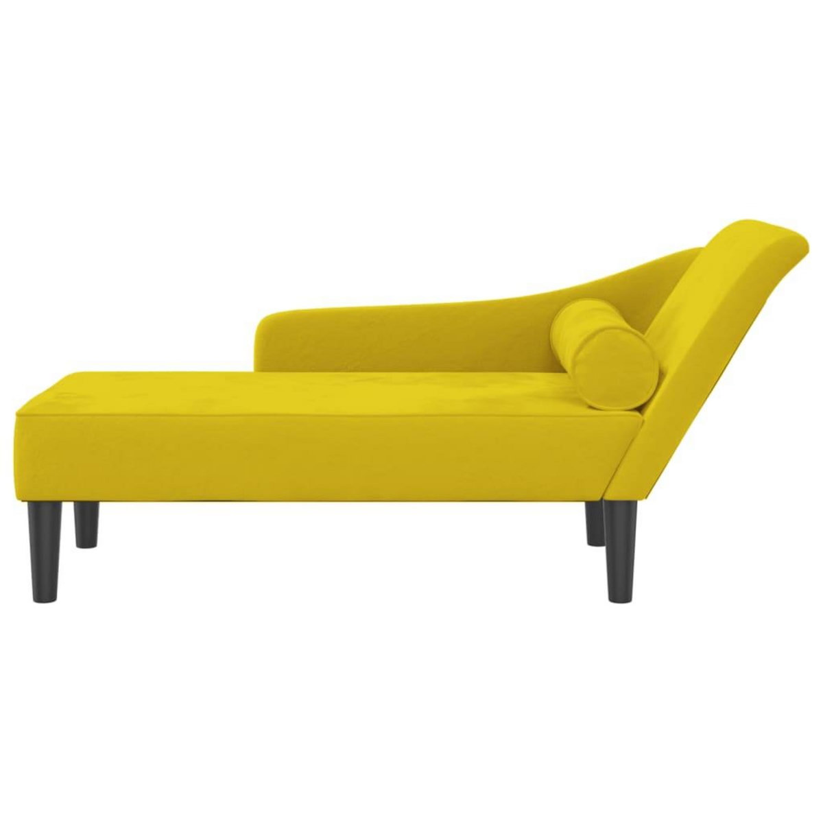 VIDAXL Chaise longue avec coussins jaune velours