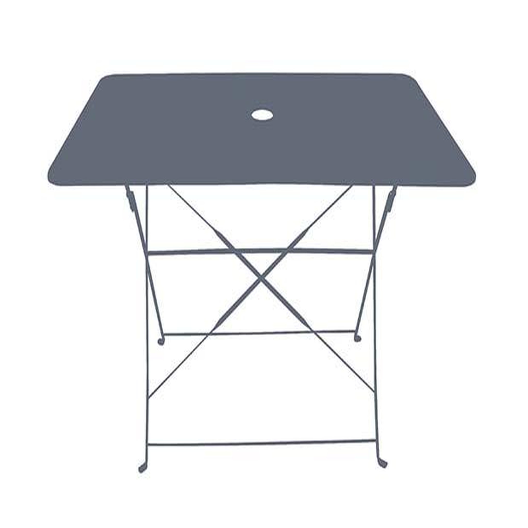 Chalet & jardin Ensemble repas Bistrot dépliant métal - Table + 4 Chaises - Gris