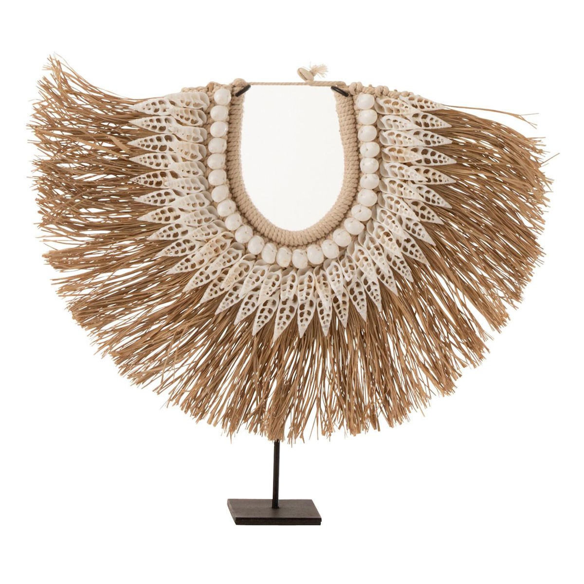 Paris Prix Collier Déco en Bois  Dora  40cm Naturel & Blanc