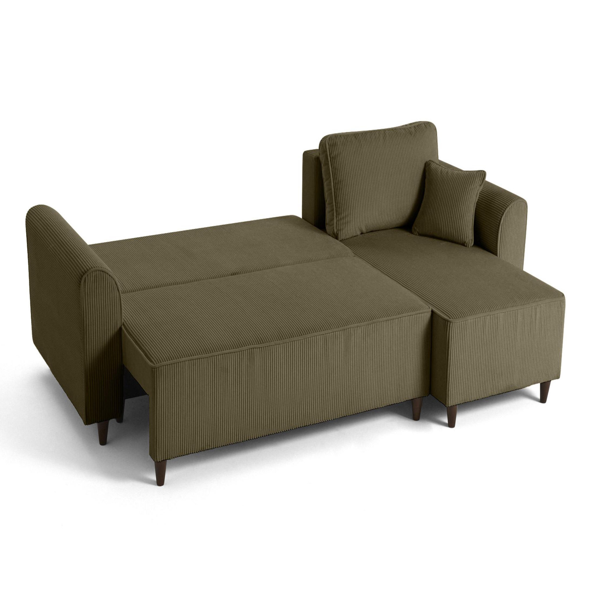 Voir la diapositive 3 : BEST MOBILIER Saphir - canapé d'angle réversible 4 places - convertible avec coffre - en velours côtelé