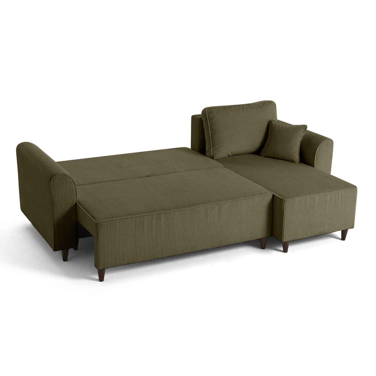 BEST MOBILIER Saphir - canapé d'angle réversible 4 places - convertible avec coffre - en velours côtelé