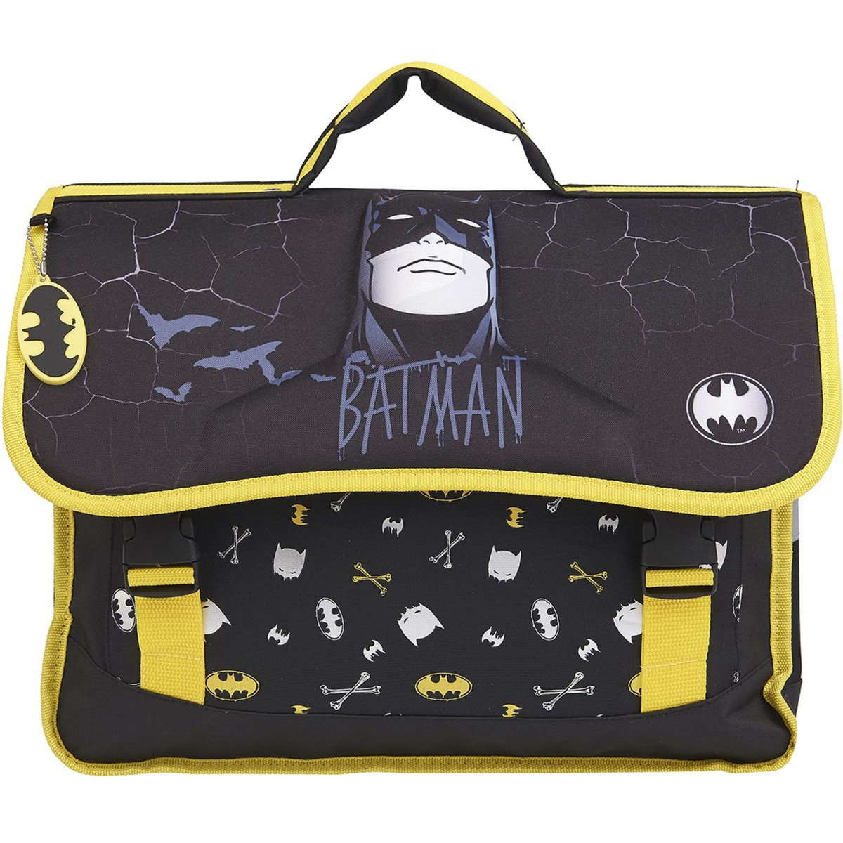 DC COMIC'S Cartable 41 cm CM1/CM2 noir et jaune Batman