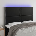 VIDAXL Tete de lit a LED Noir 144x5x118/128 cm Similicuir