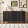 Voir la diapositive 4 : MERAX Buffet 4 porte(s) 0 tiroir(s) - 145 cm noir mdf