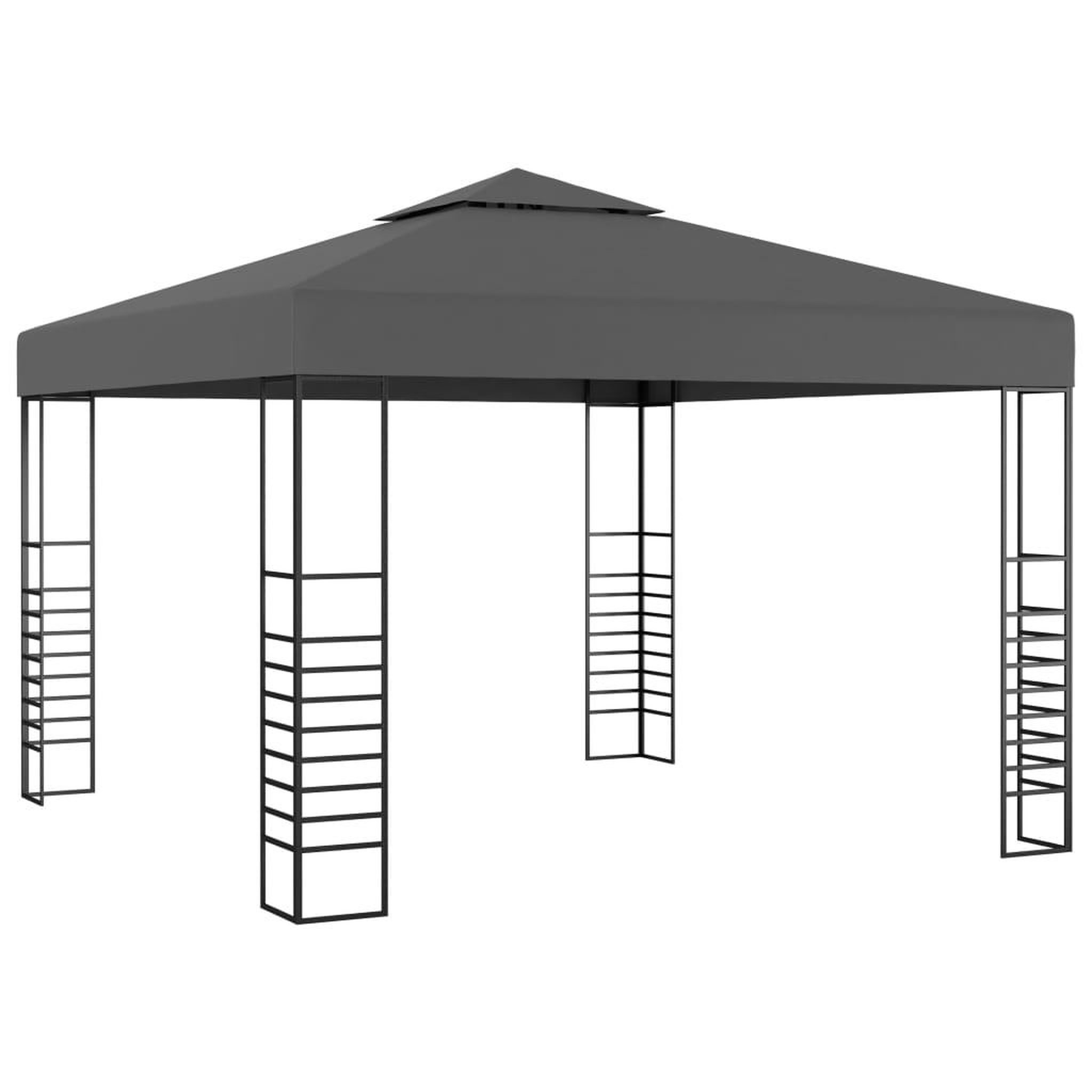 Voir la diapositive 3 : VIDAXL Chapiteau de jardin avec lumieres LED 3x3 m Anthracite