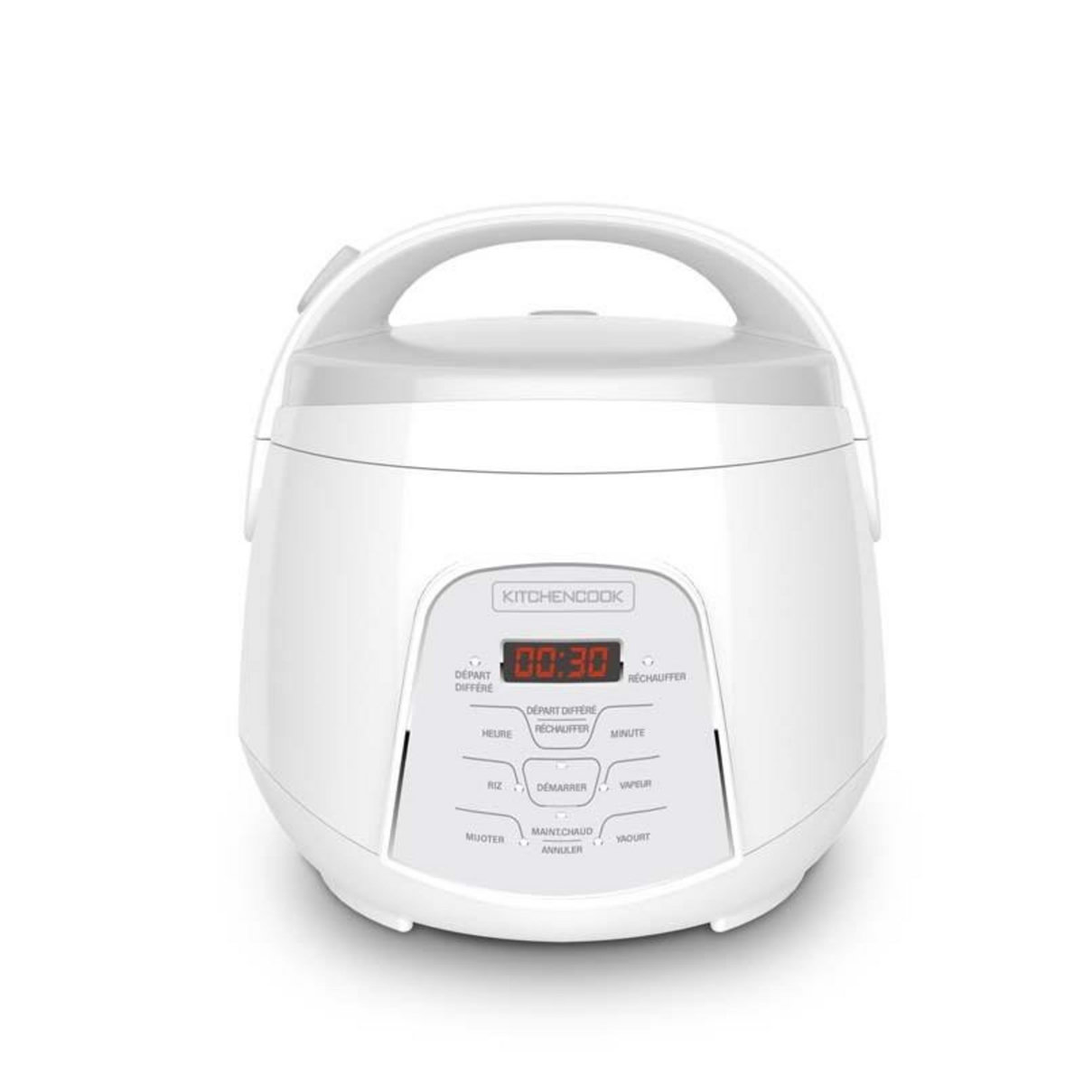 KITCHENCOOK Kitchencook - Cuiseur à Riz 2.2l - Panier Vapeur Intégré - 400w - 4 Menus De Cuisson Automatique - Départ Différé - Blanc