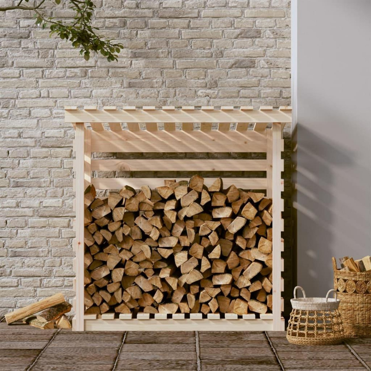 VIDAXL Support pour bois de chauffage 108x73x108 cm Bois de pin