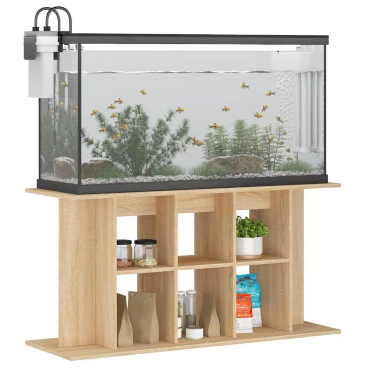 VIDAXL Support d aquarium chêne sonoma 120x40x60cm bois d ingénierie