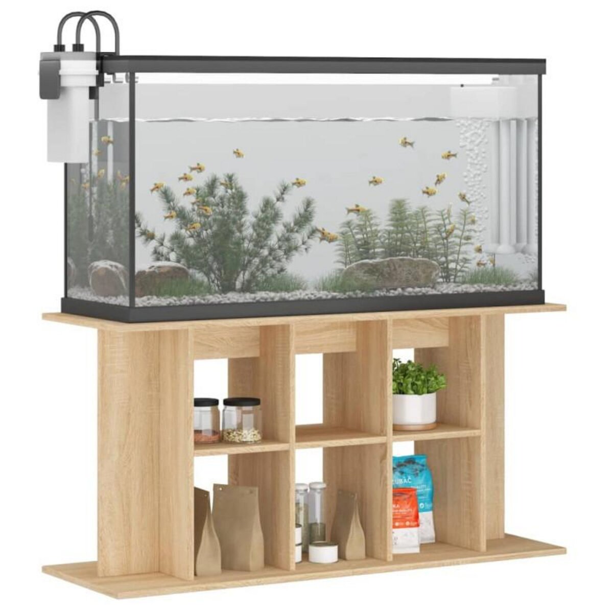 VIDAXL Support d aquarium chêne sonoma 120x40x60cm bois d ingénierie