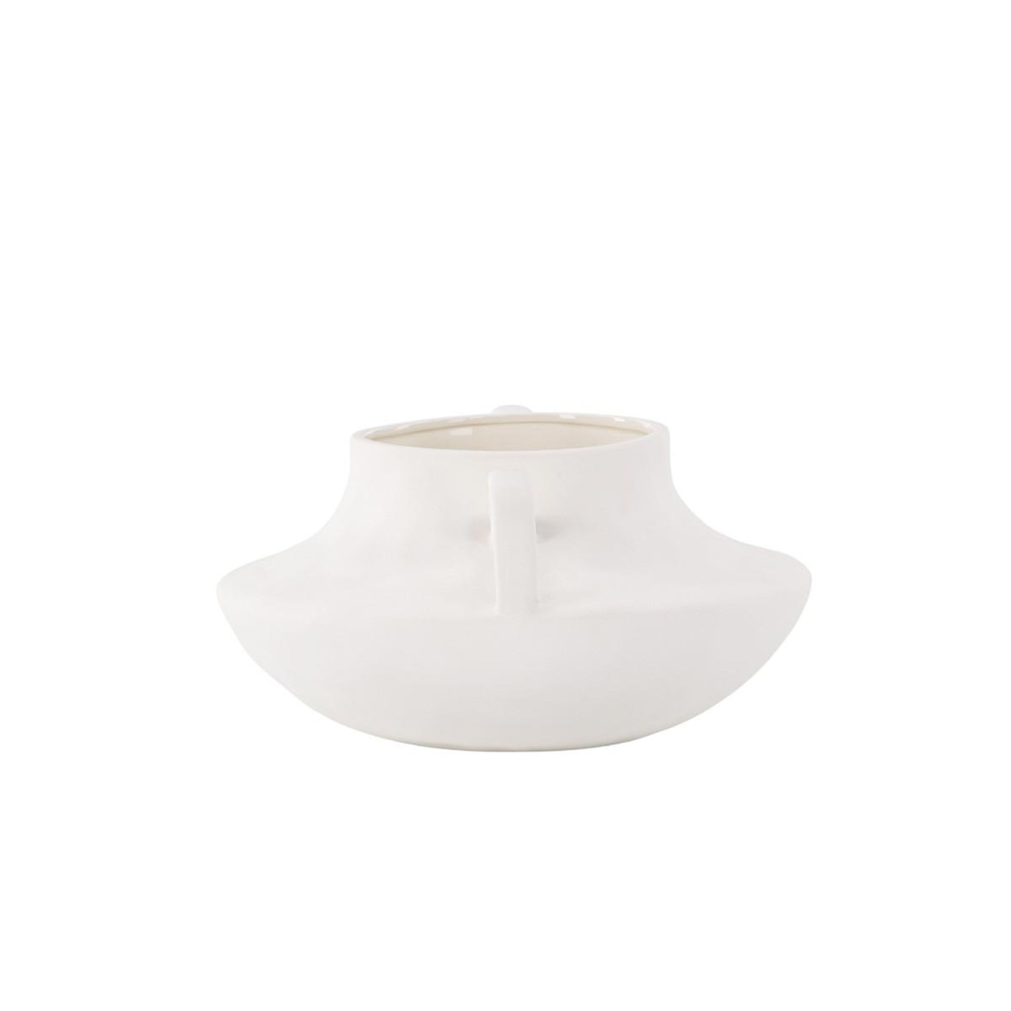 Voir la diapositive 2 : Paris Prix Pot Design en Céramique  Holda  31cm Blanc Cassé