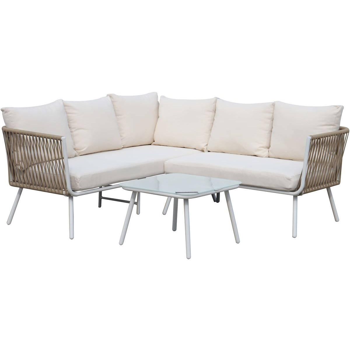 Habitat et Jardin Salon de jardin en corde tressée  Zanzibar  - Ecru