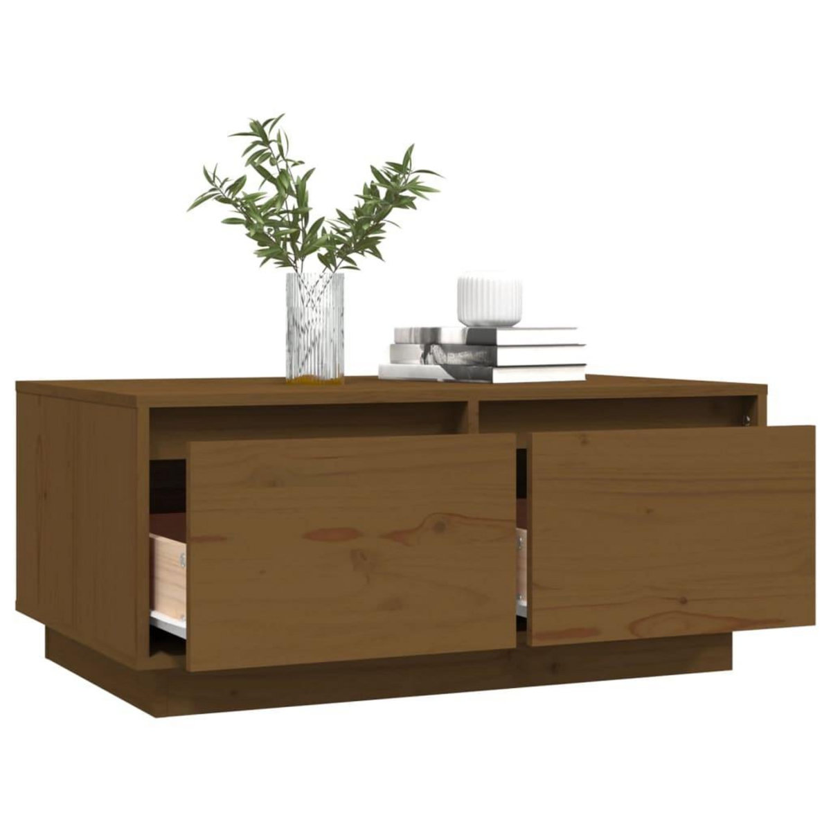 VIDAXL Table basse Marron miel 80x50x35 cm Bois massif de pin