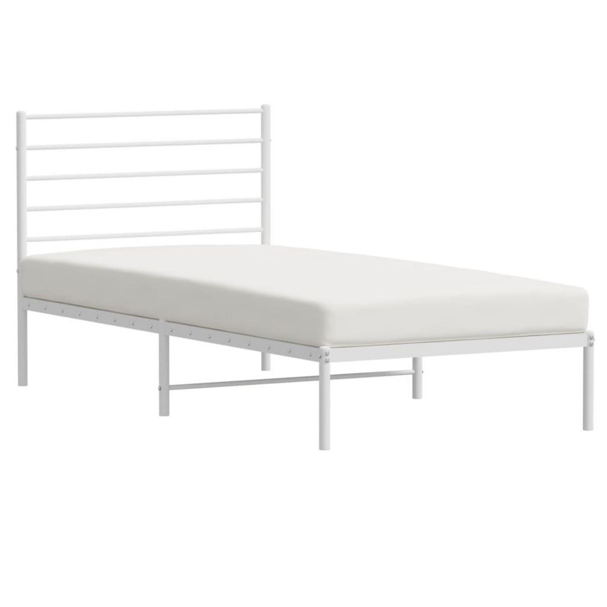 VIDAXL Cadre de lit metal sans matelas avec tete de lit blanc 80x200cm