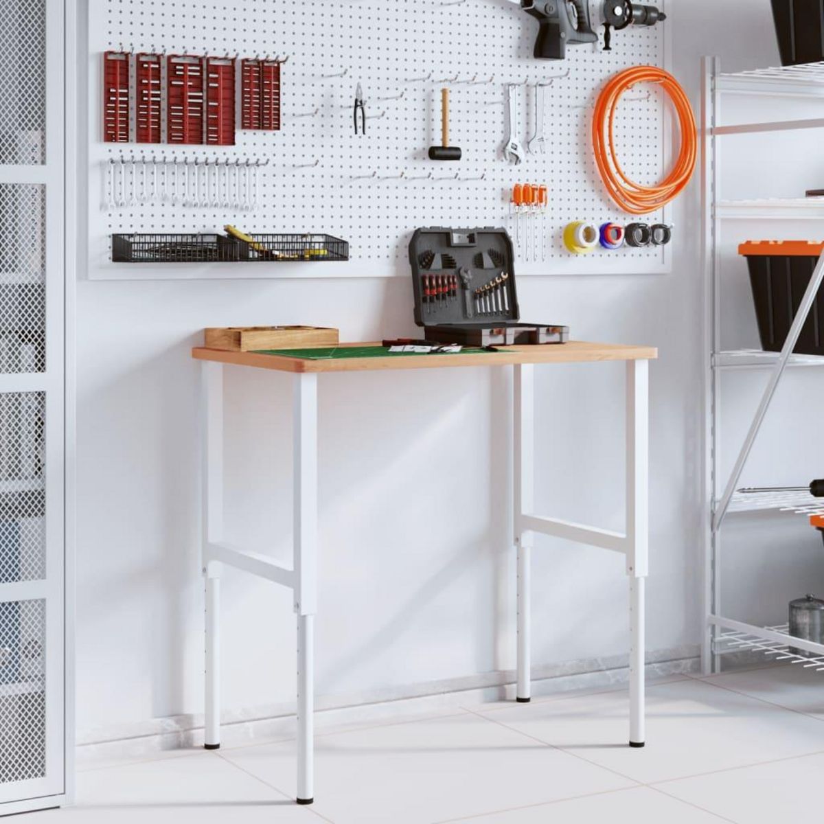 VIDAXL Etabli 100x60x(71,5-98) cm bois massif de hetre rectangulaire